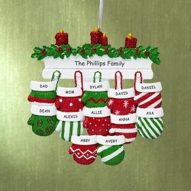 Mitten Family Personalized Christmas Ornament